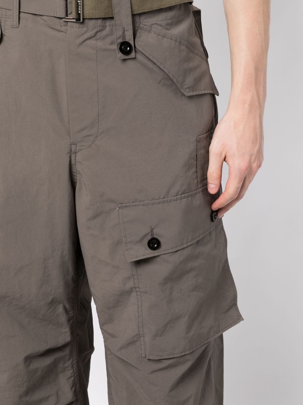 straight-leg taffeta cargo trousers - 5