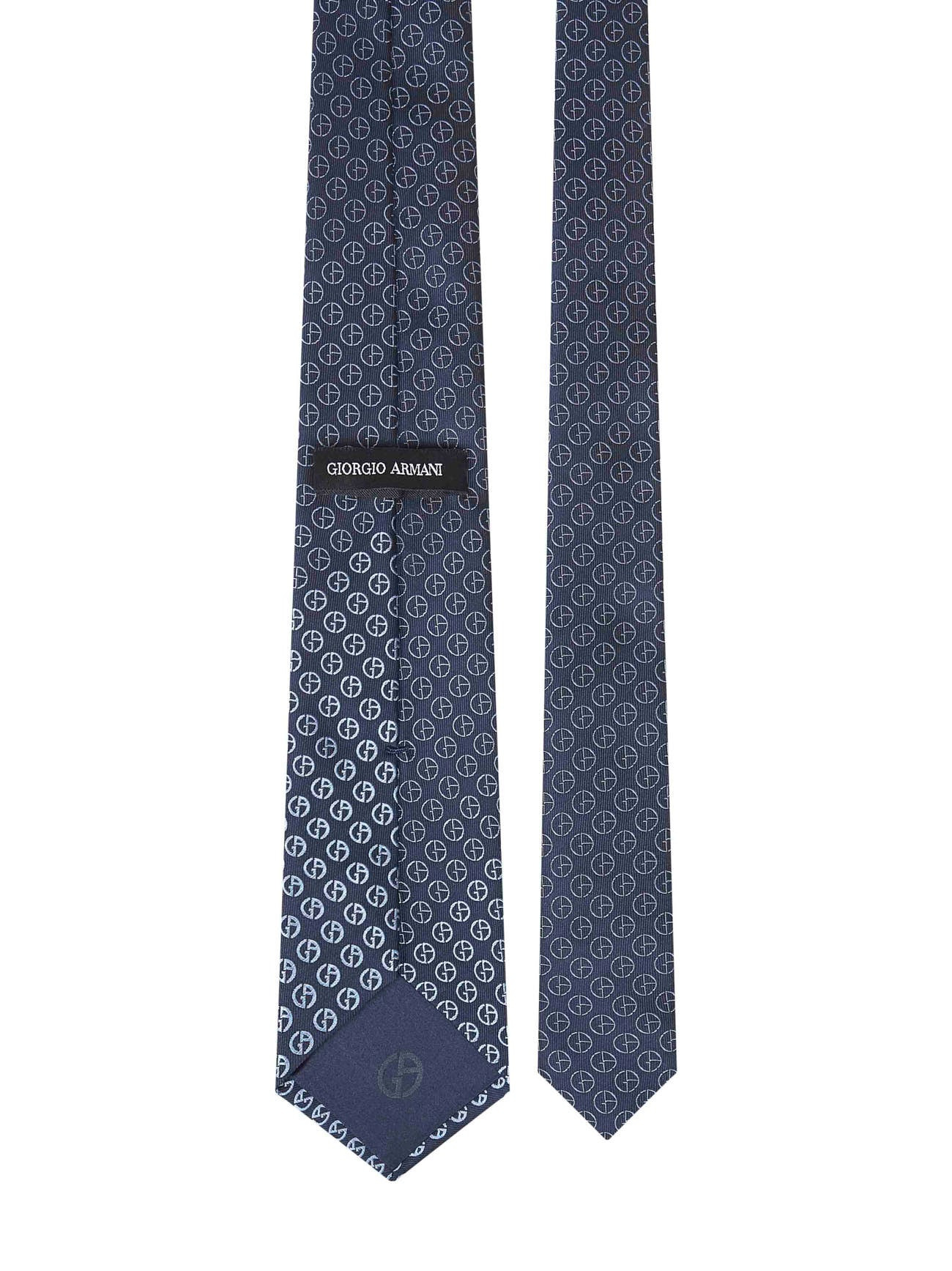 Blue jacquard silk tie - 2