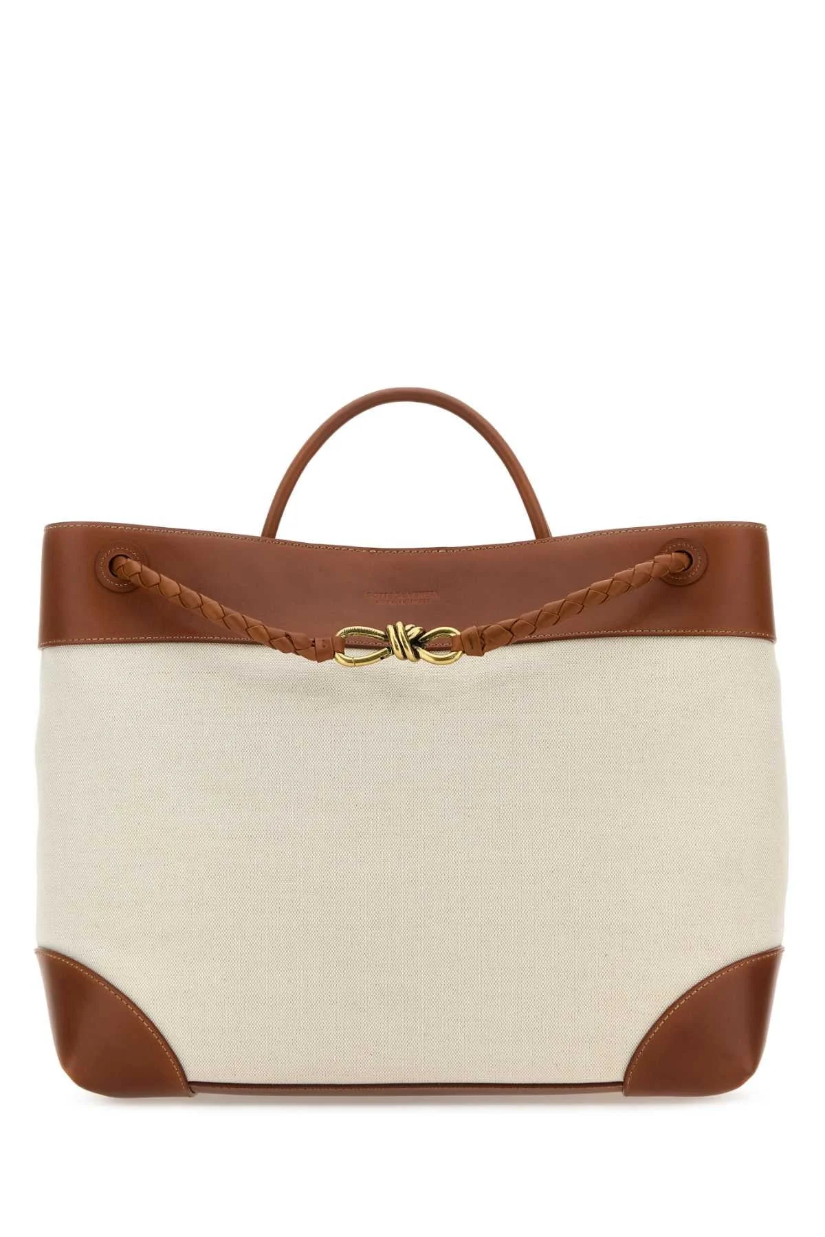 Bottega Veneta Women Two-Tone Canvas And Leather Large Andiamo Handbag - 1