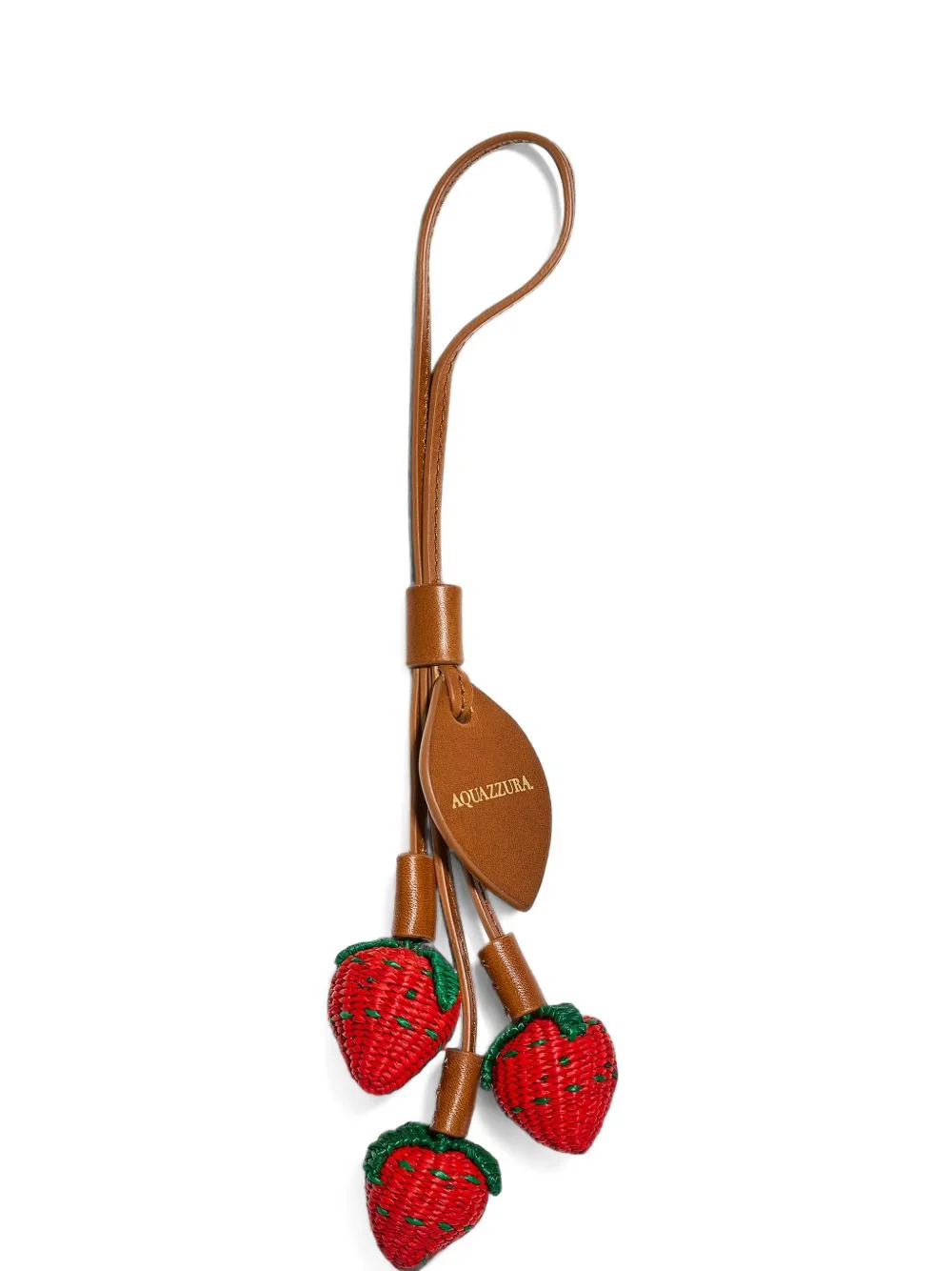 strawberry leather bag charm - 1