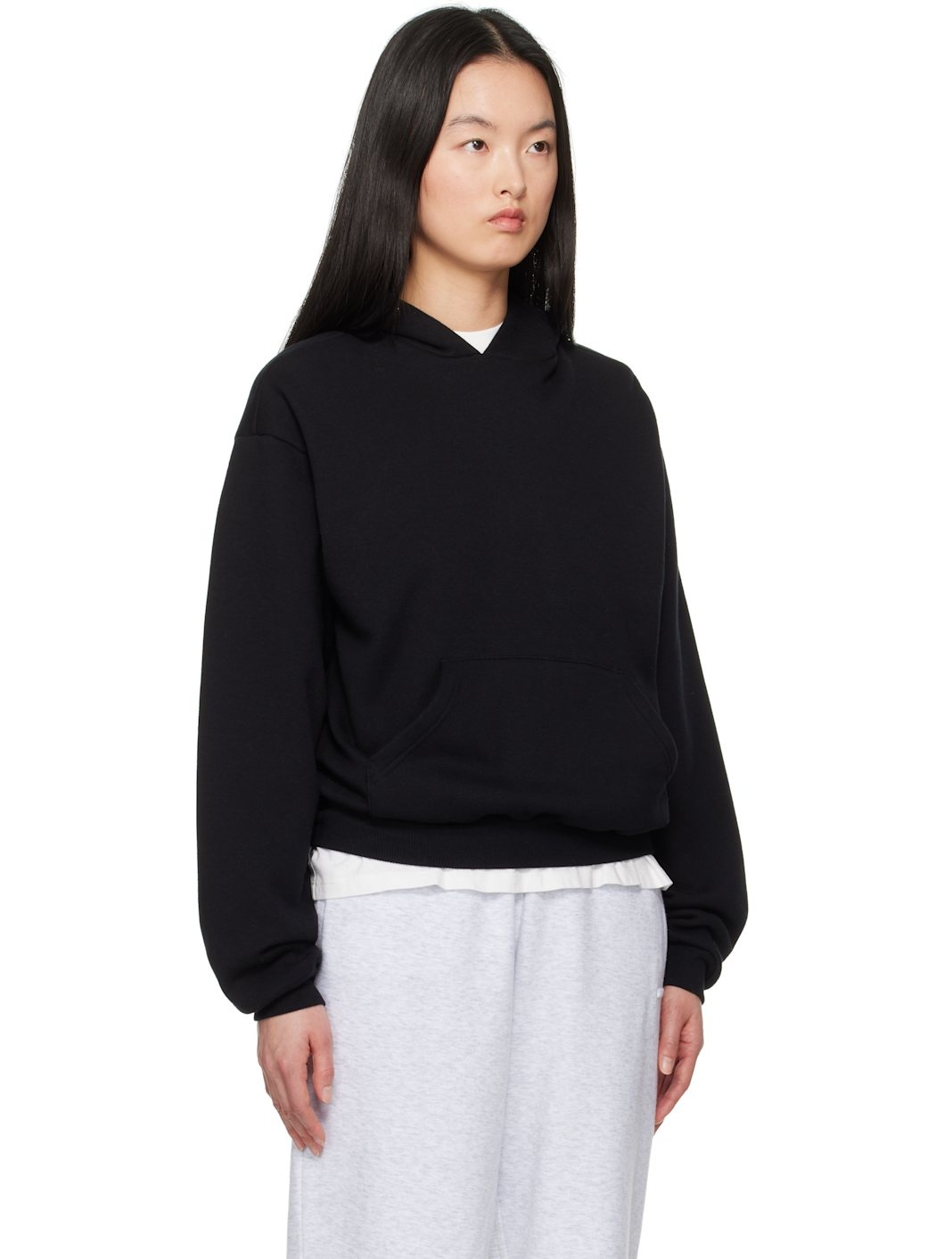 Black Cotton Fleece Classic Hoodie - 2