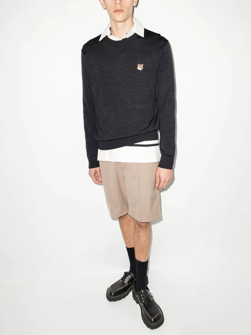 Maison Kitsuné Logo-Appliquéd Wool Sweater outlook