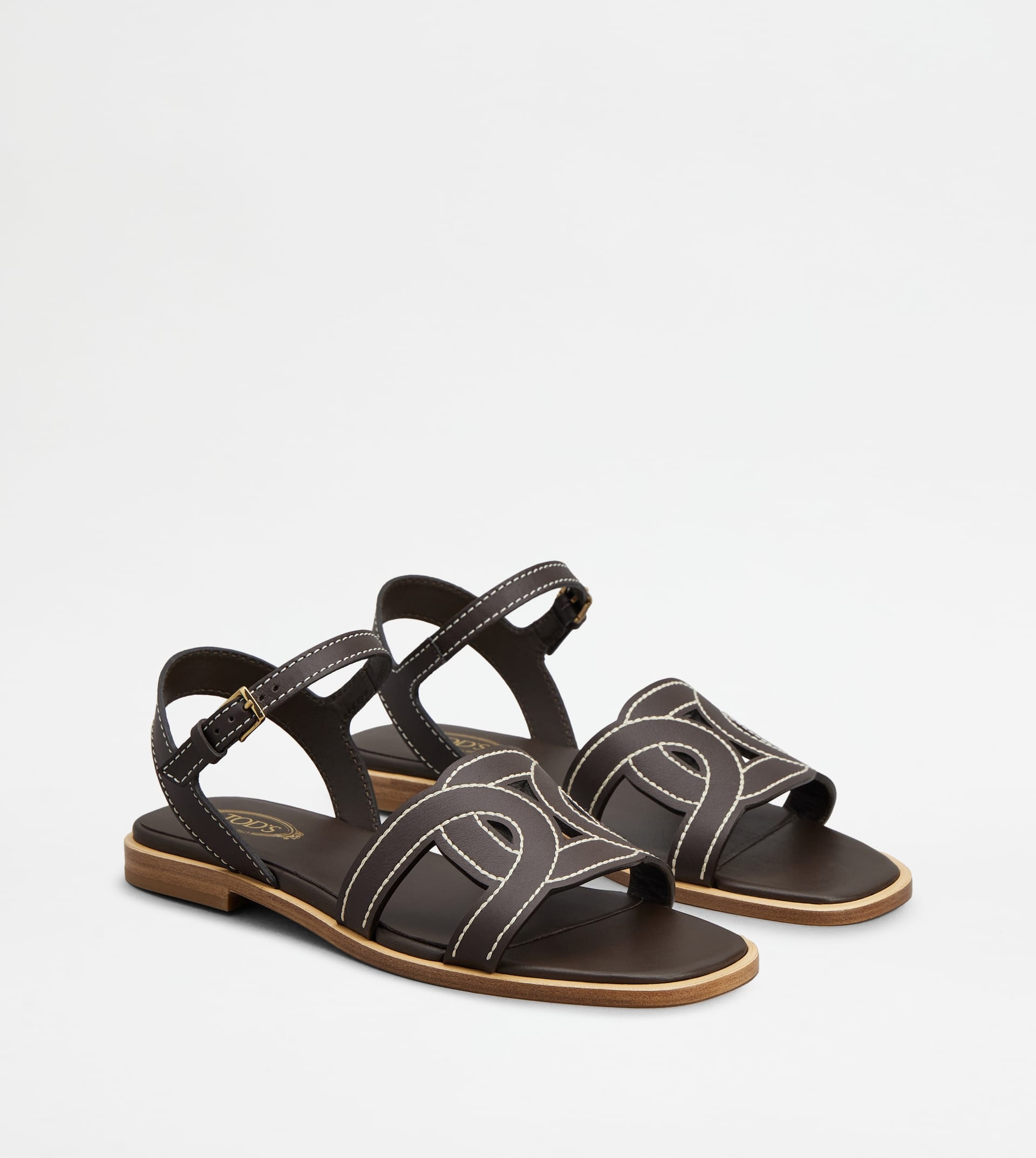 KATE SANDALS IN LEATHER - BROWN - 3