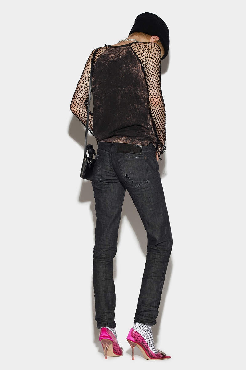 BLACK CLEAN WASH JENNIFER JEANS - 2