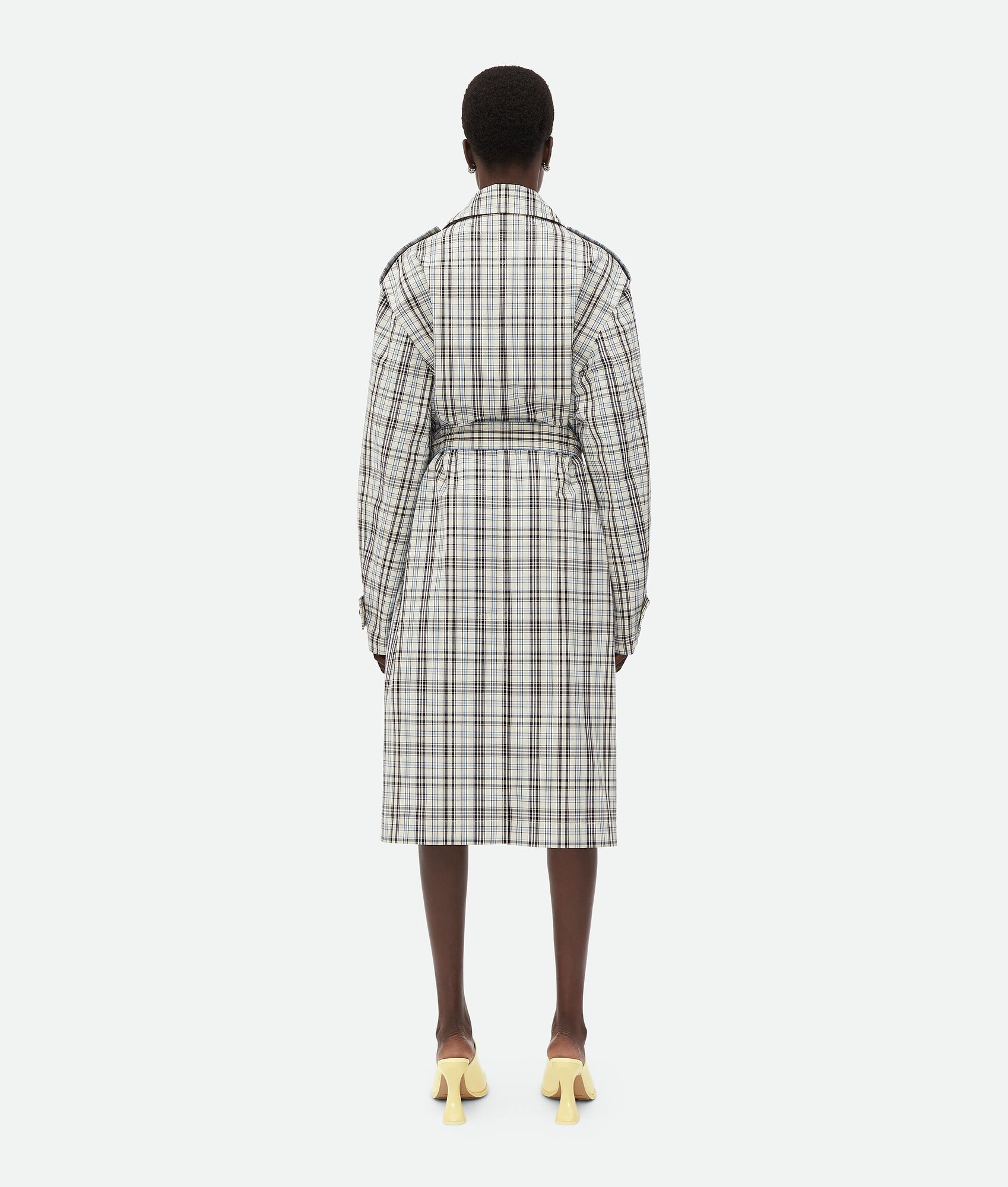 Checked Cotton Trench Coat - 3