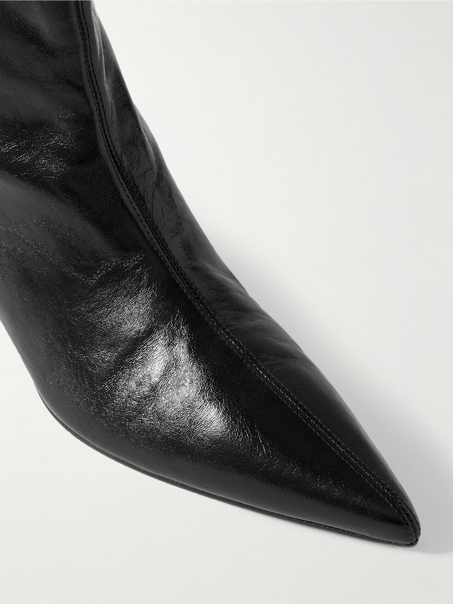 Andee crinkled-leather ankle boots Black - 4