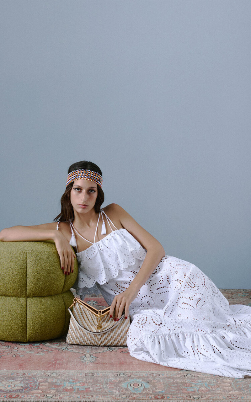 Etro Cotton-Blend Maxi Dress white outlook