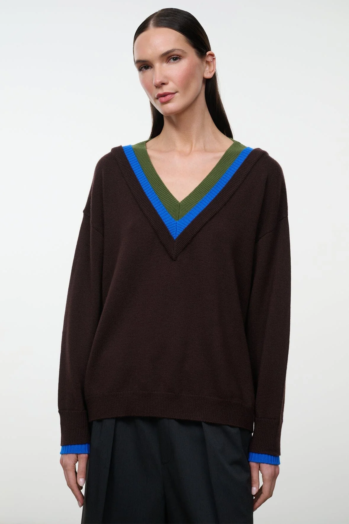 STAUD NORMAN SWEATER DARK OAK MULTI - 1