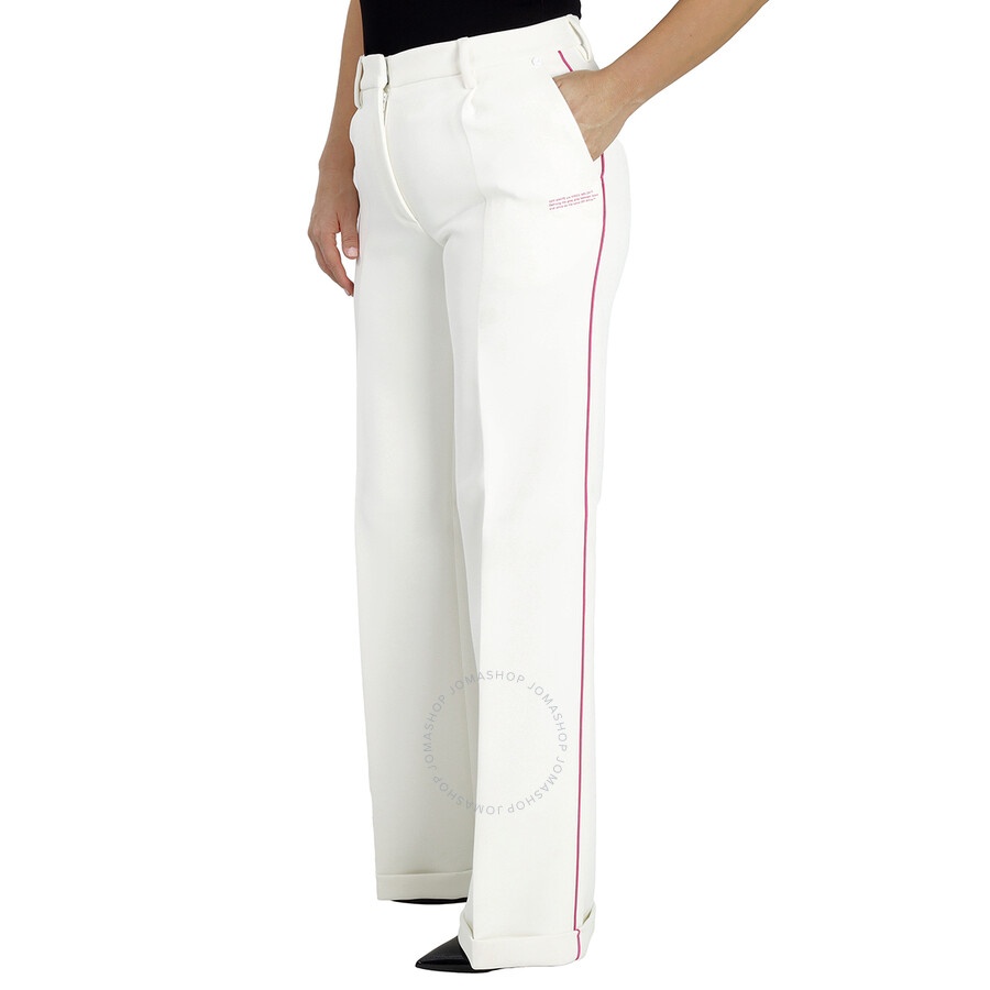 Off-White Contrasting Trim Tailored Trousers in White - 2