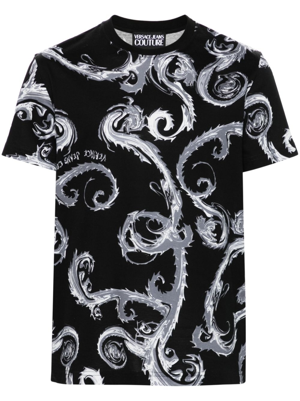 Barocco-print cotton T-shirt - 1