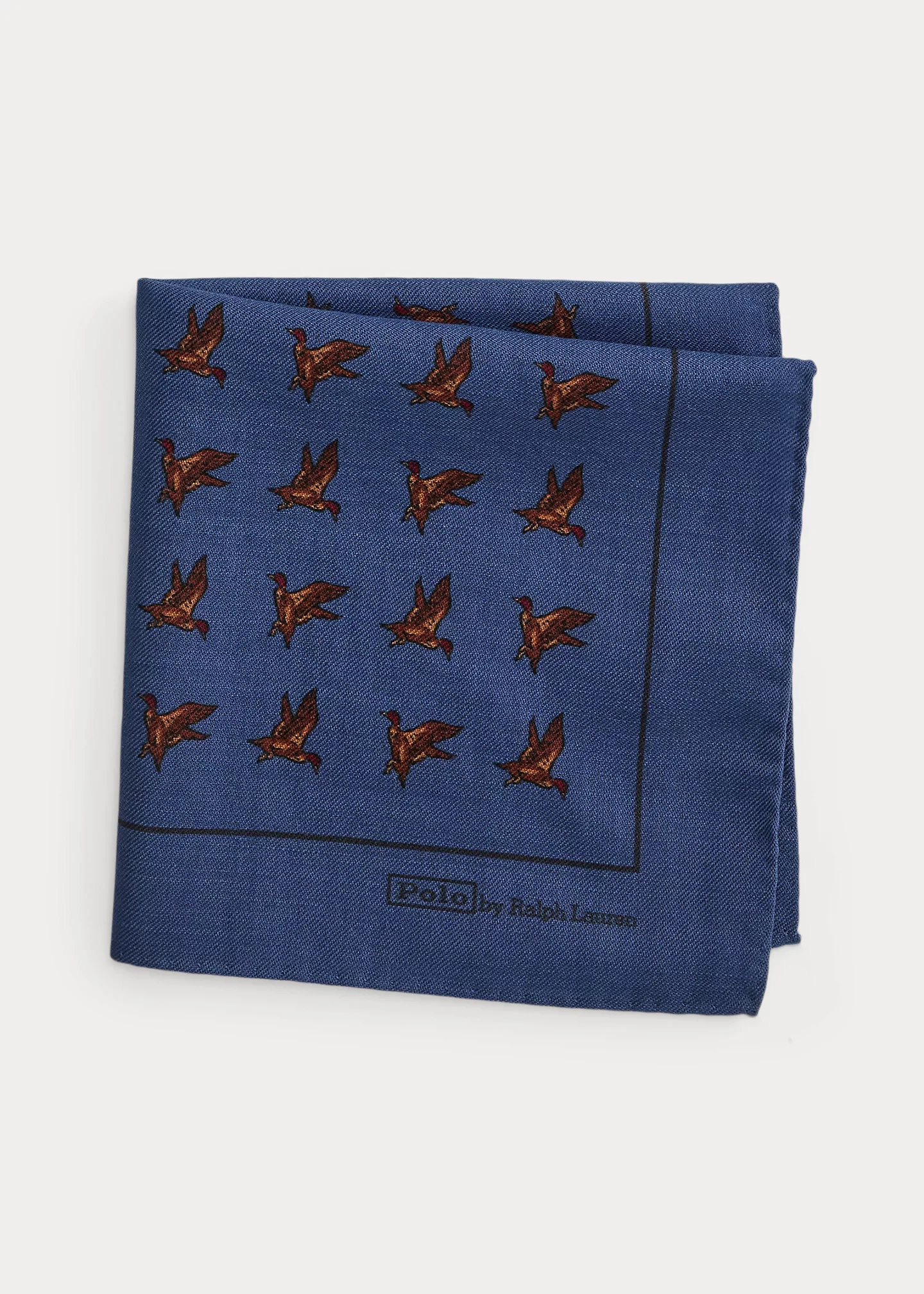 Duck-Print Wool Challis Pocket Square - 1