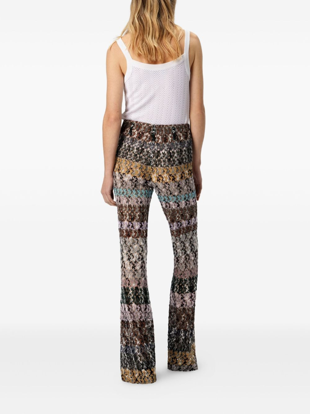 striped flared trousers - 3