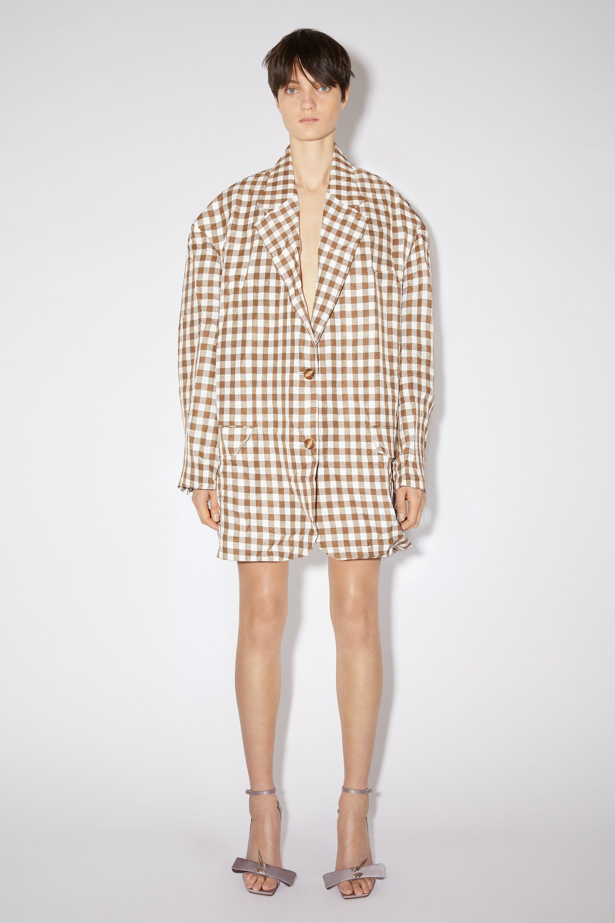 Relaxed fit suit jacket - Brown - 2