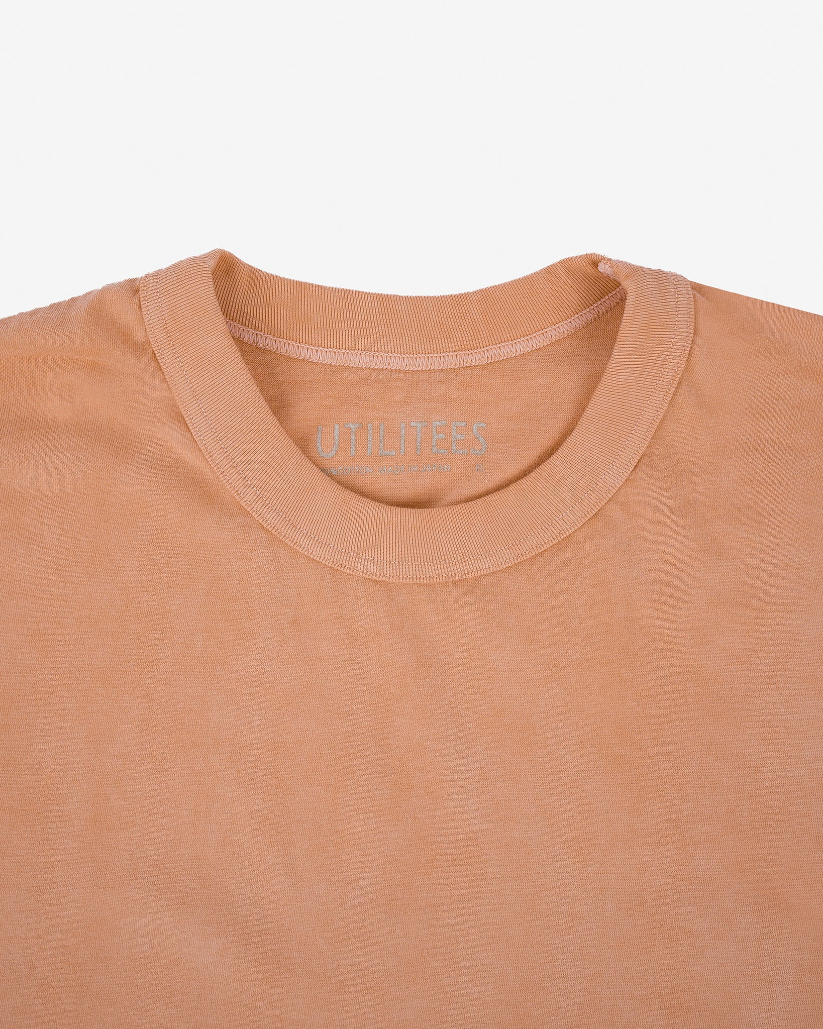 UTIL-HDYE-PCH UTILITEES - 5.5oz Loopwheel Crew Neck T-Shirt - Hand Dyed Peach - 5