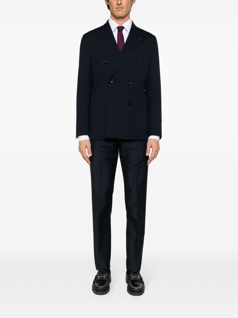 LARDINI double-breasted wool blazer outlook
