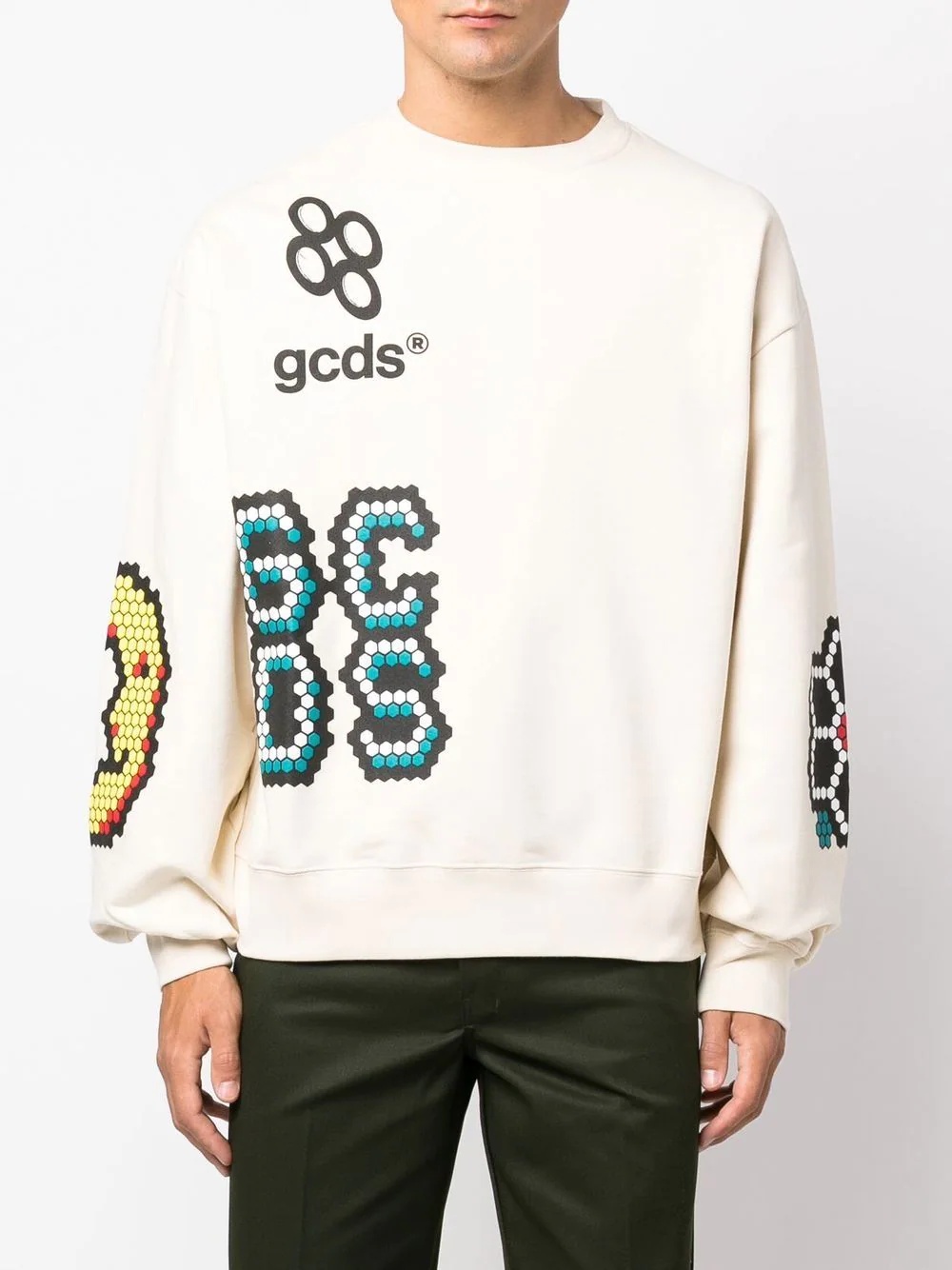 logo-print cotton sweatshirt - 3