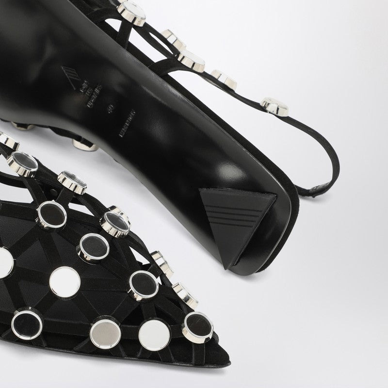 The Attico Black Grid Ballerina Women - 4