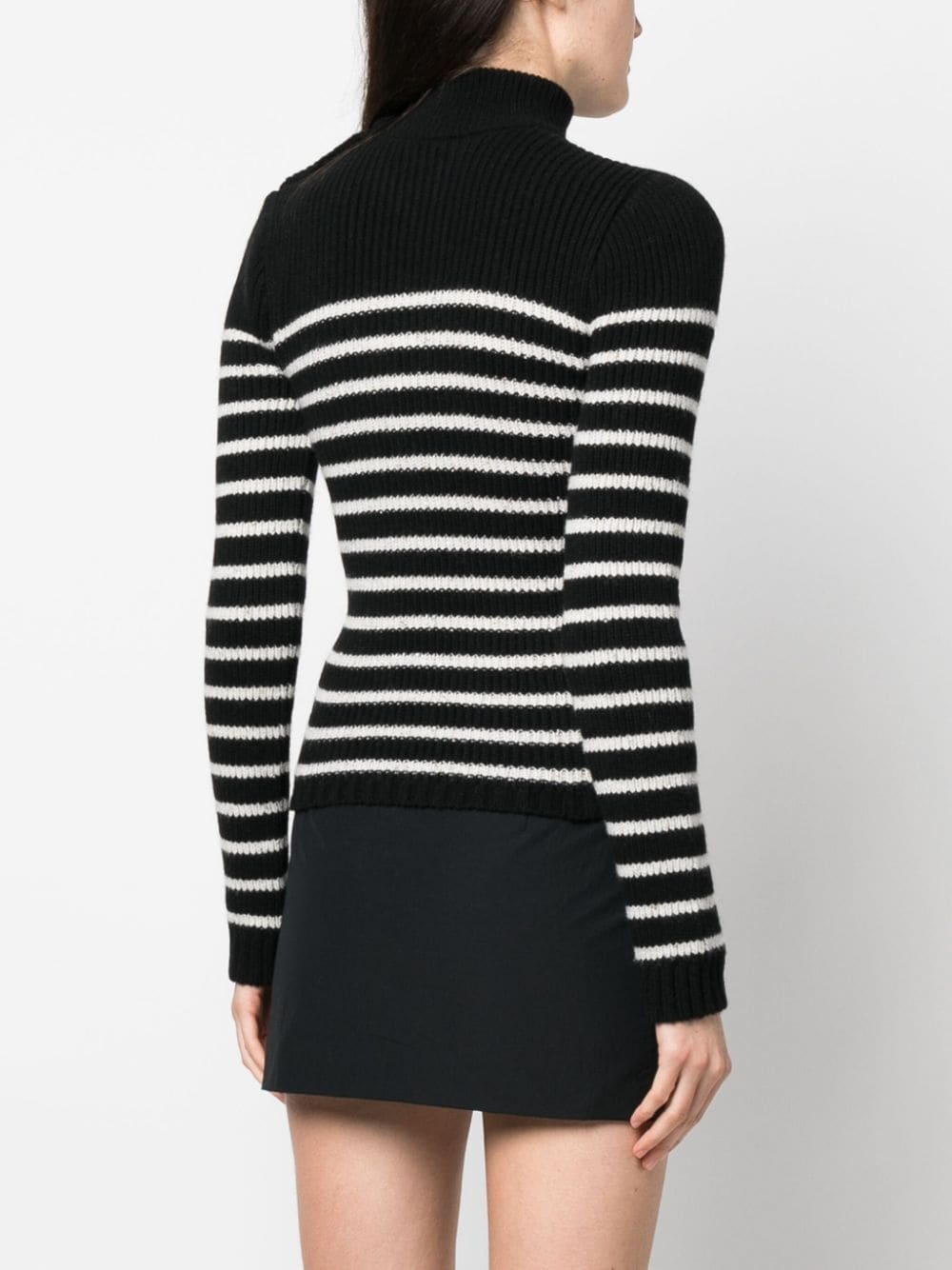 logo-patch striped jumper - 4