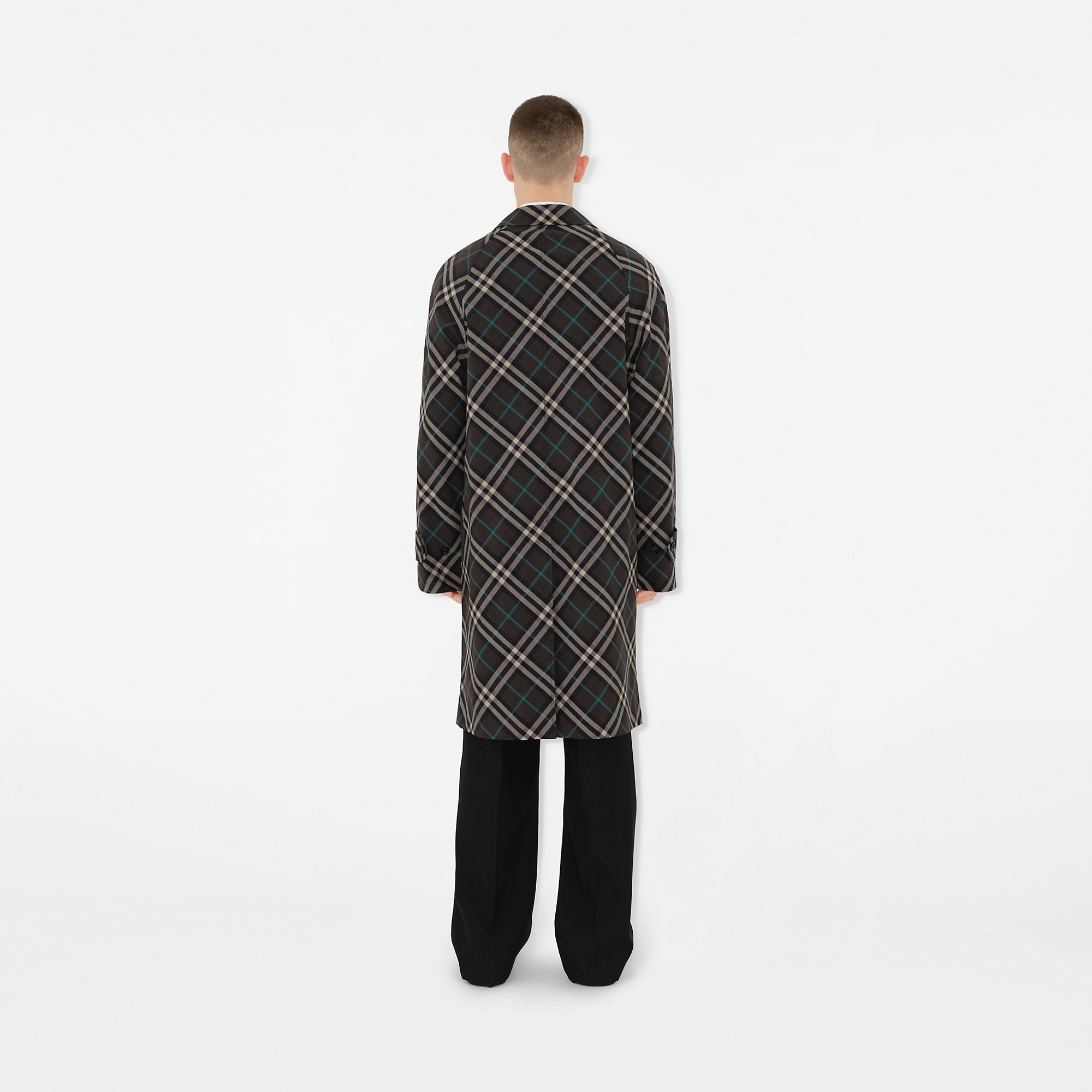 Mid-length Check Car Coat - 4