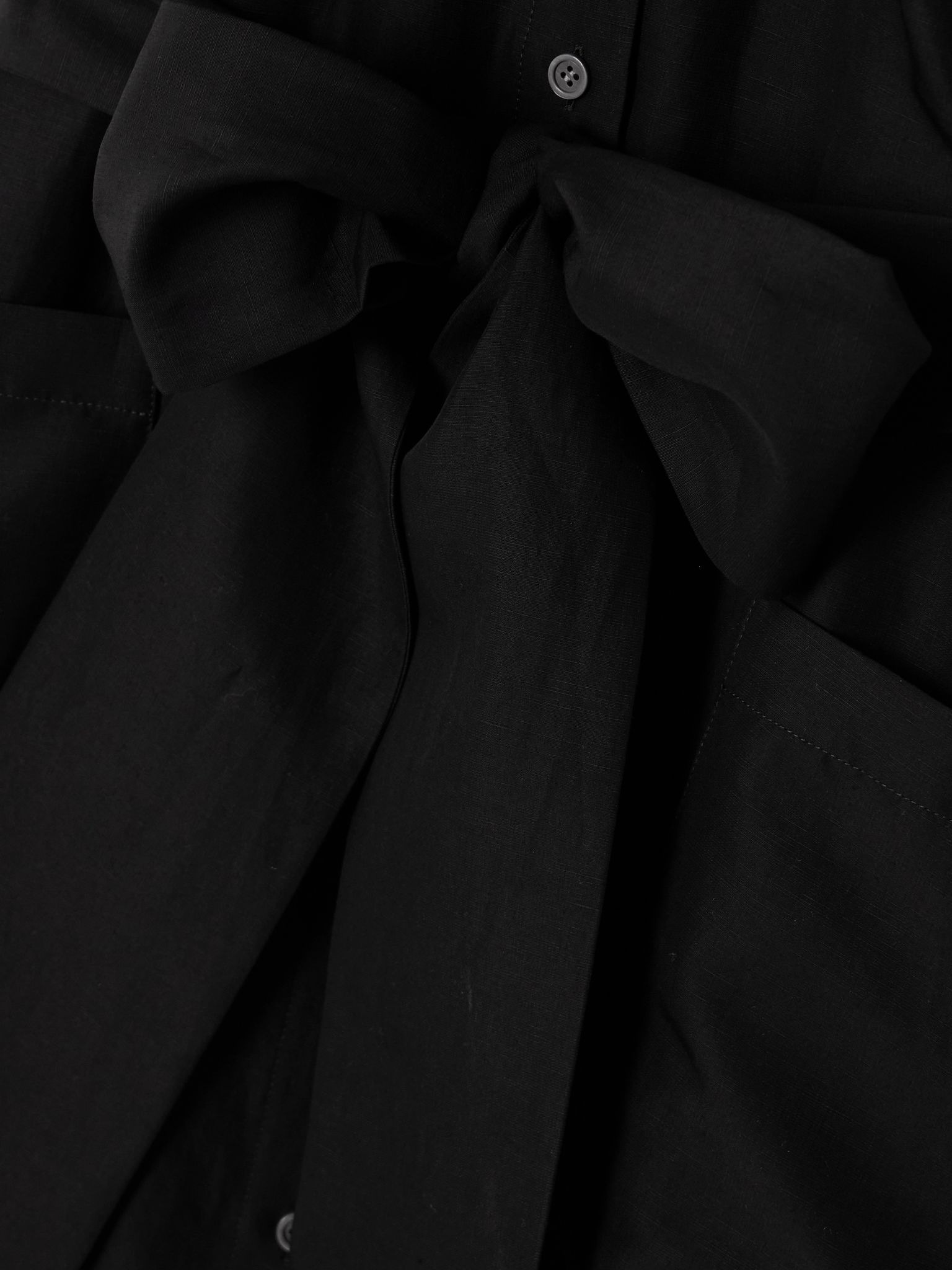 + Paula's Ibiza belted appliquéd voile mini shirt dress Black - 6