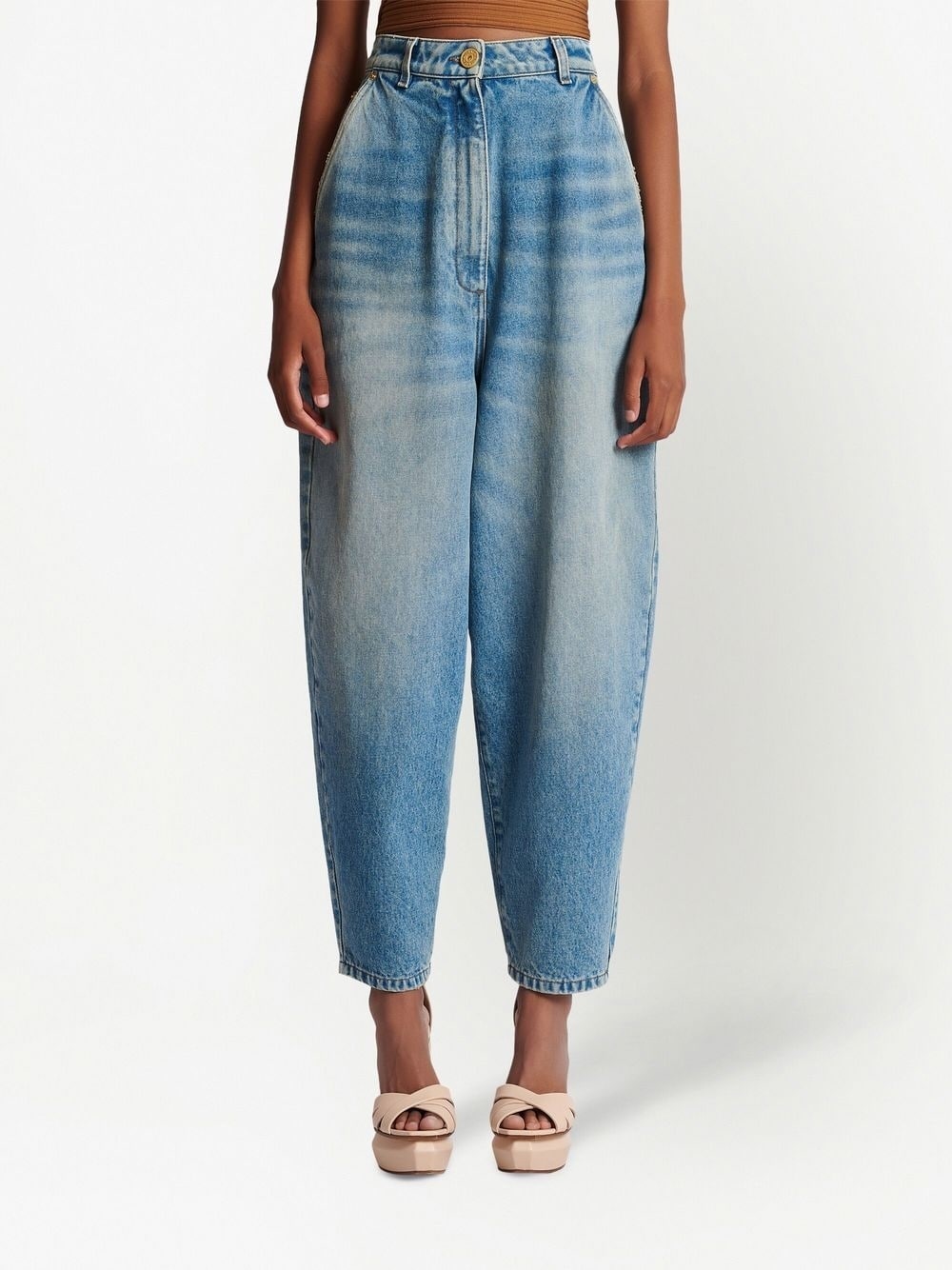 high-waisted tapered jeans - 4