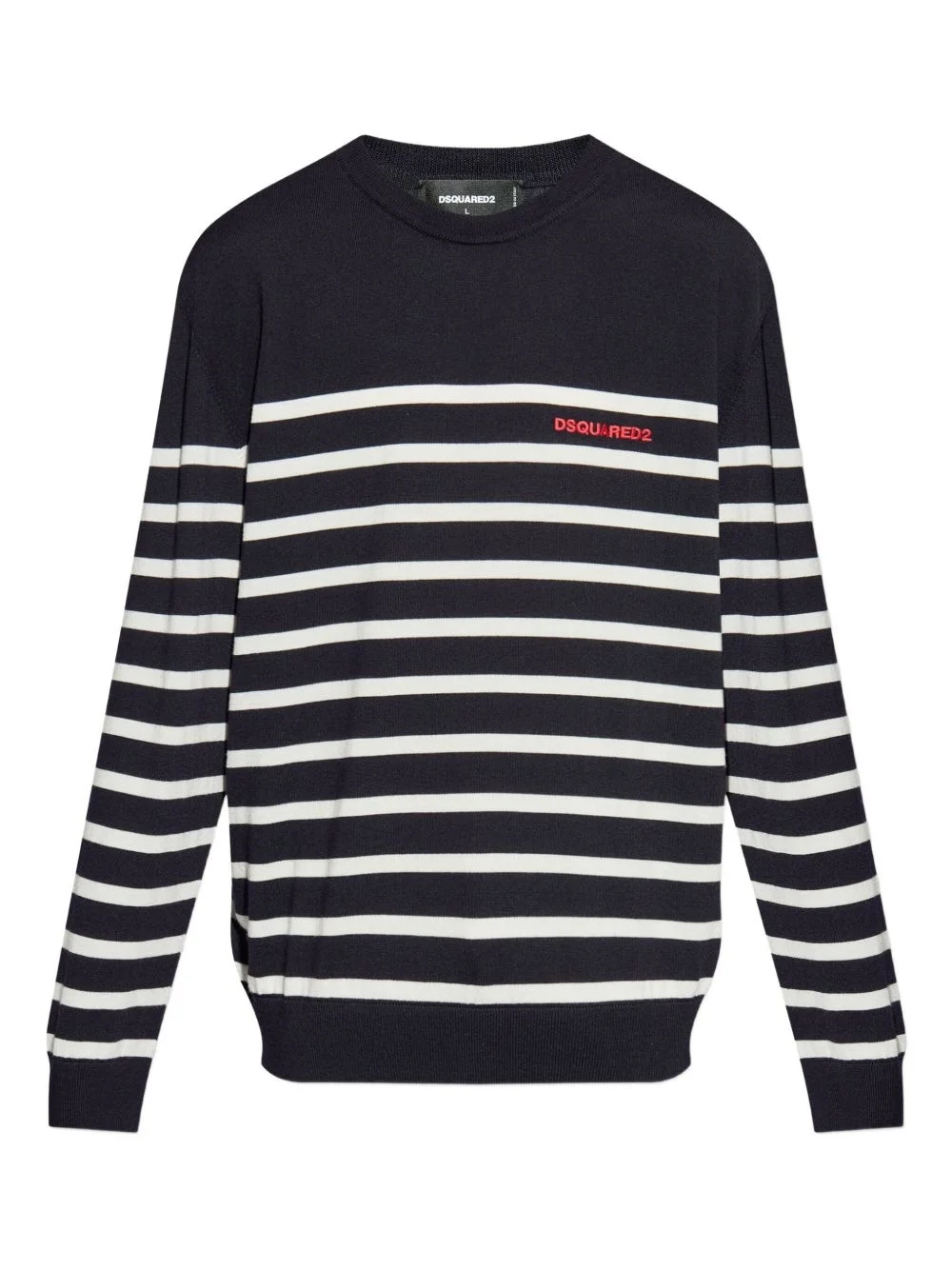 logo-detail striped sweater - 1