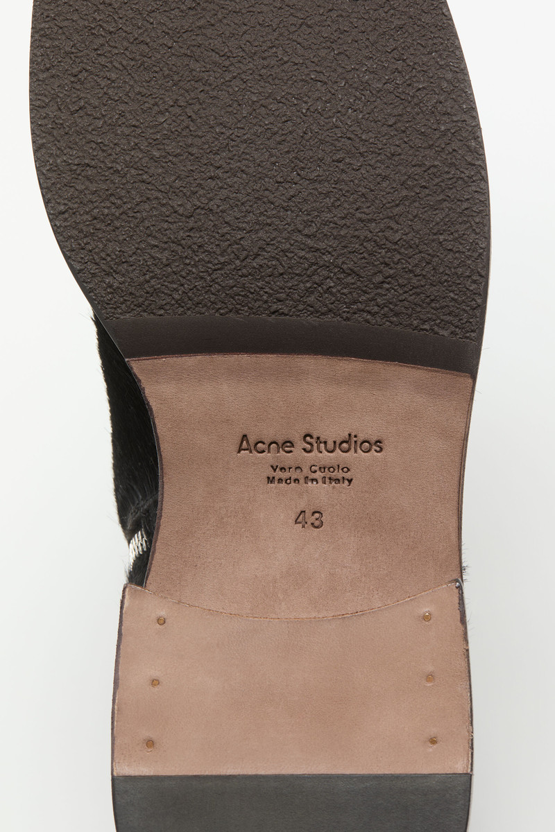 Furry leather boot - Black 7