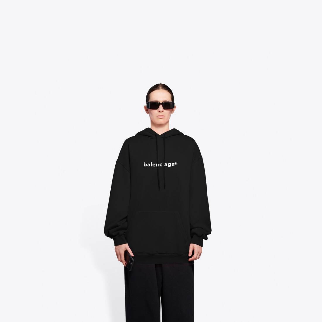Women's New Copyright Medium Fit Hoodie in Black - 3