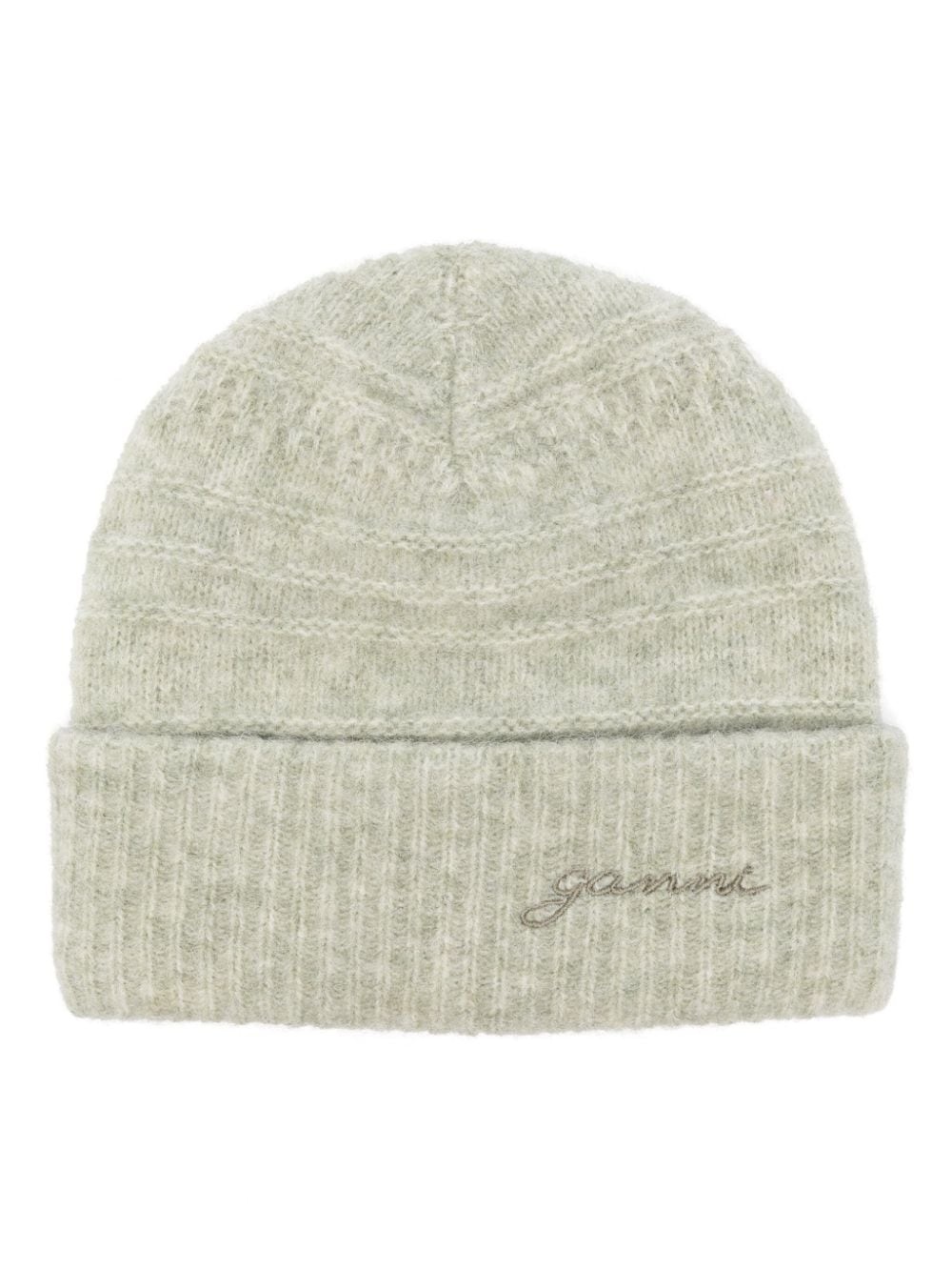 ganni❤︎beanie Oversized Wool Rib Knit Beanie | GANNI US
