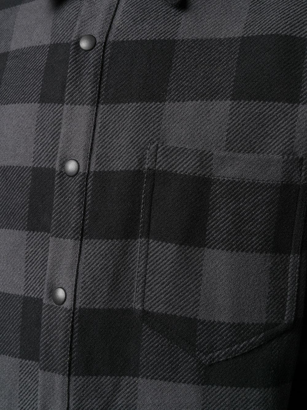 logo print checked shirt - 5