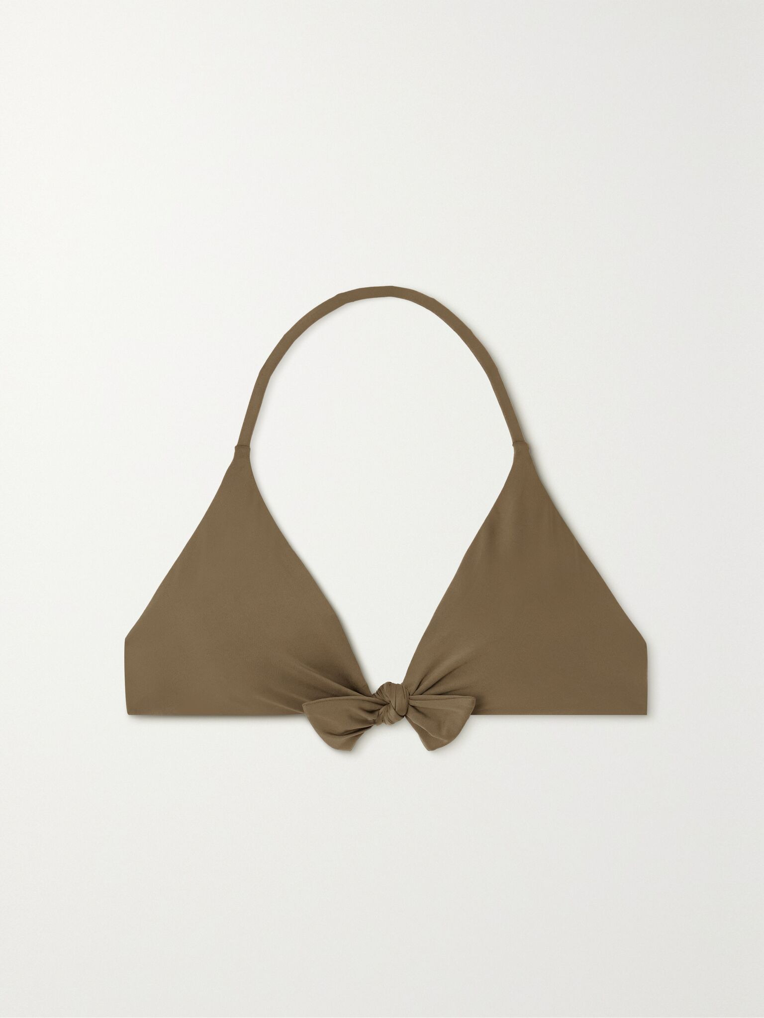 Bow-detailed halterneck bikini top Dark green - 1