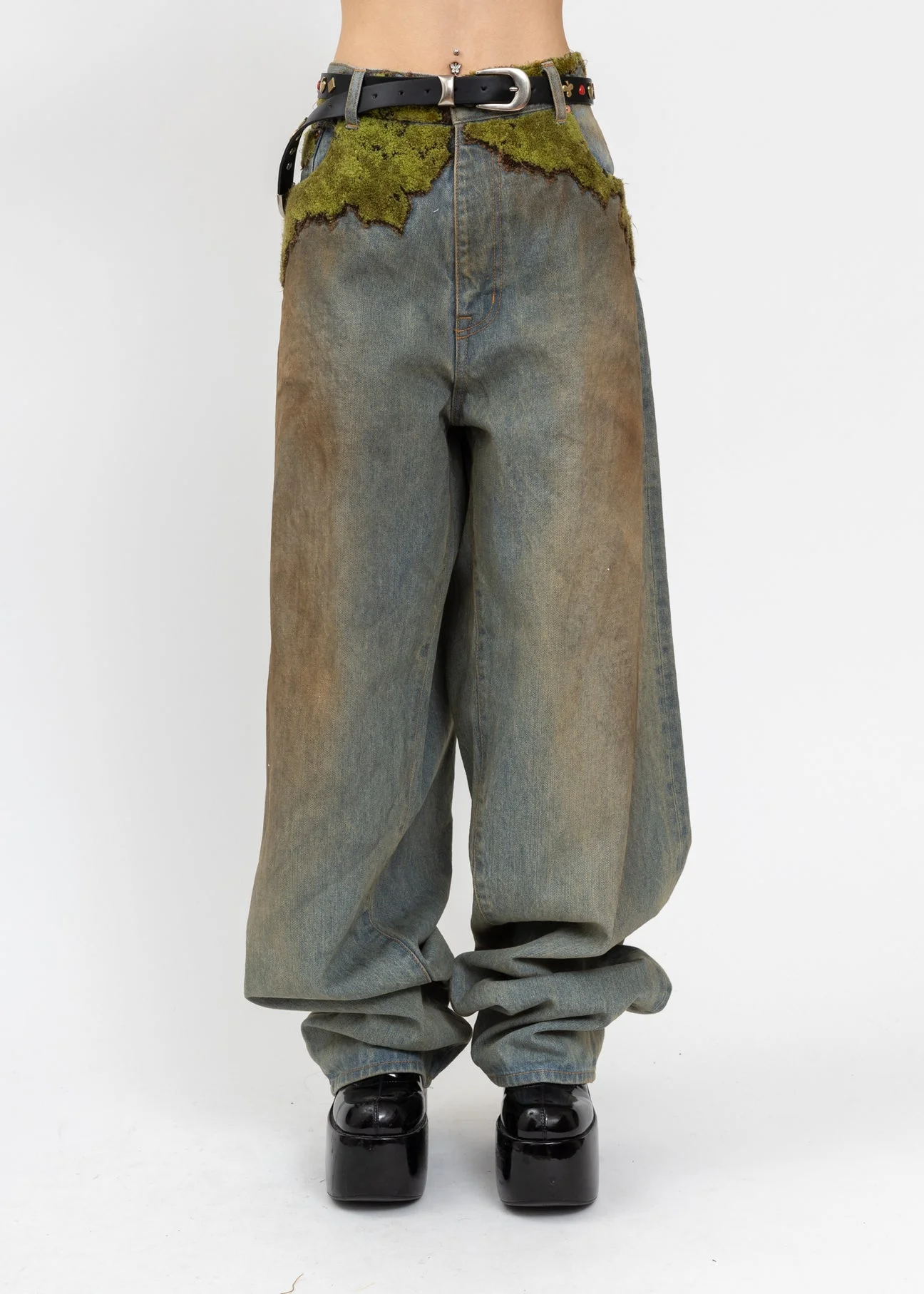 Indigo Moss-Grown Wood Denim Jeans - 1
