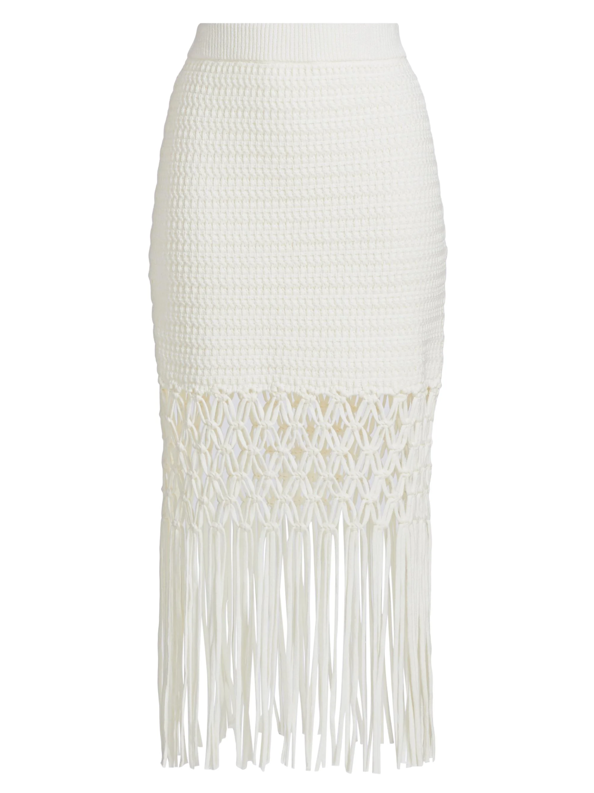 Women's Sevilla Cotton-Blend Knit Midi-Skirt - White - 1