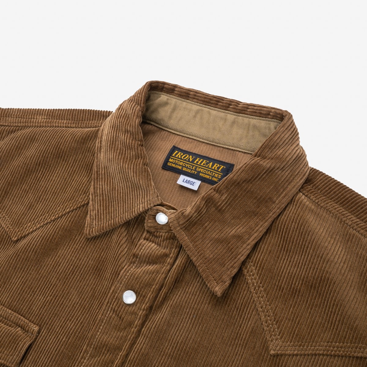 IHSH-398-CAM 11oz Corduroy Western Shirt - Camel - 5