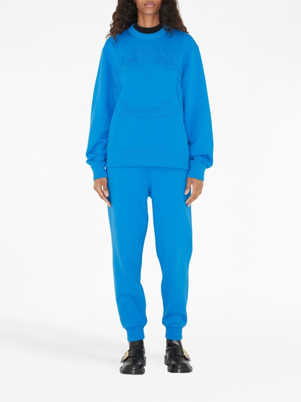 embroidered-letter motif cotton track pants - 2