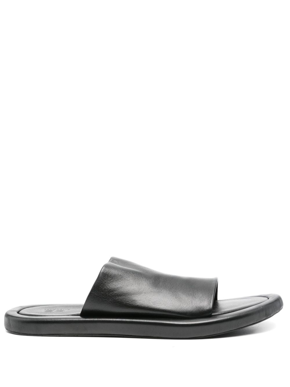 round-open toe leather sandals - 1