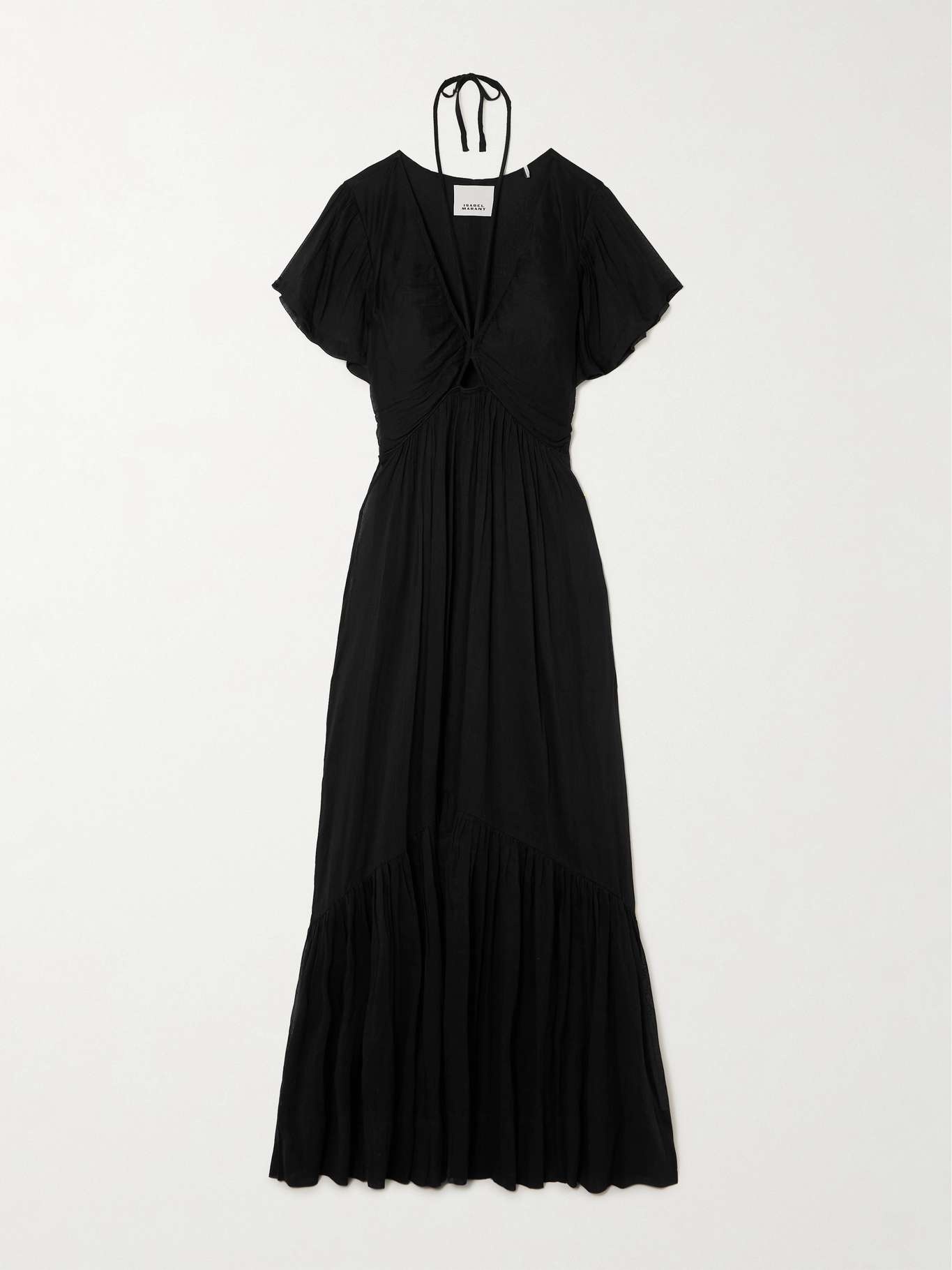 Agathe tiered cotton and silk-blend crepon maxi dress - 1