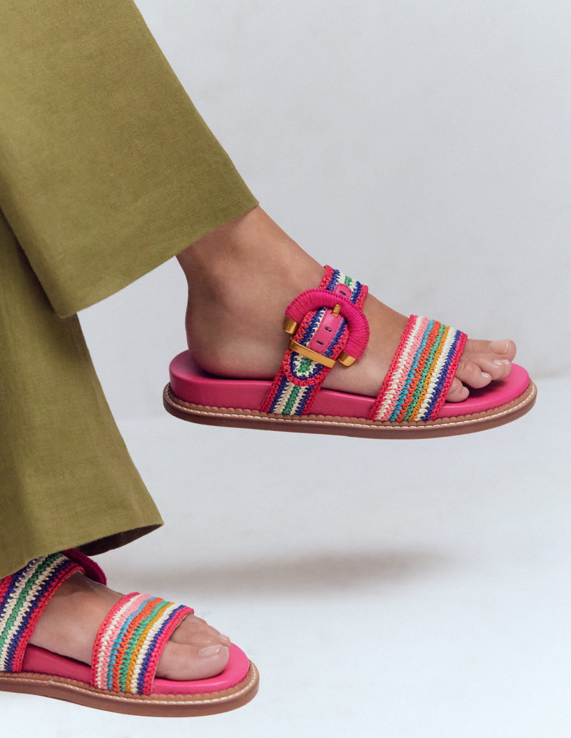 BODEN Caryl Double Strap Sandals-Multi Stripe outlook