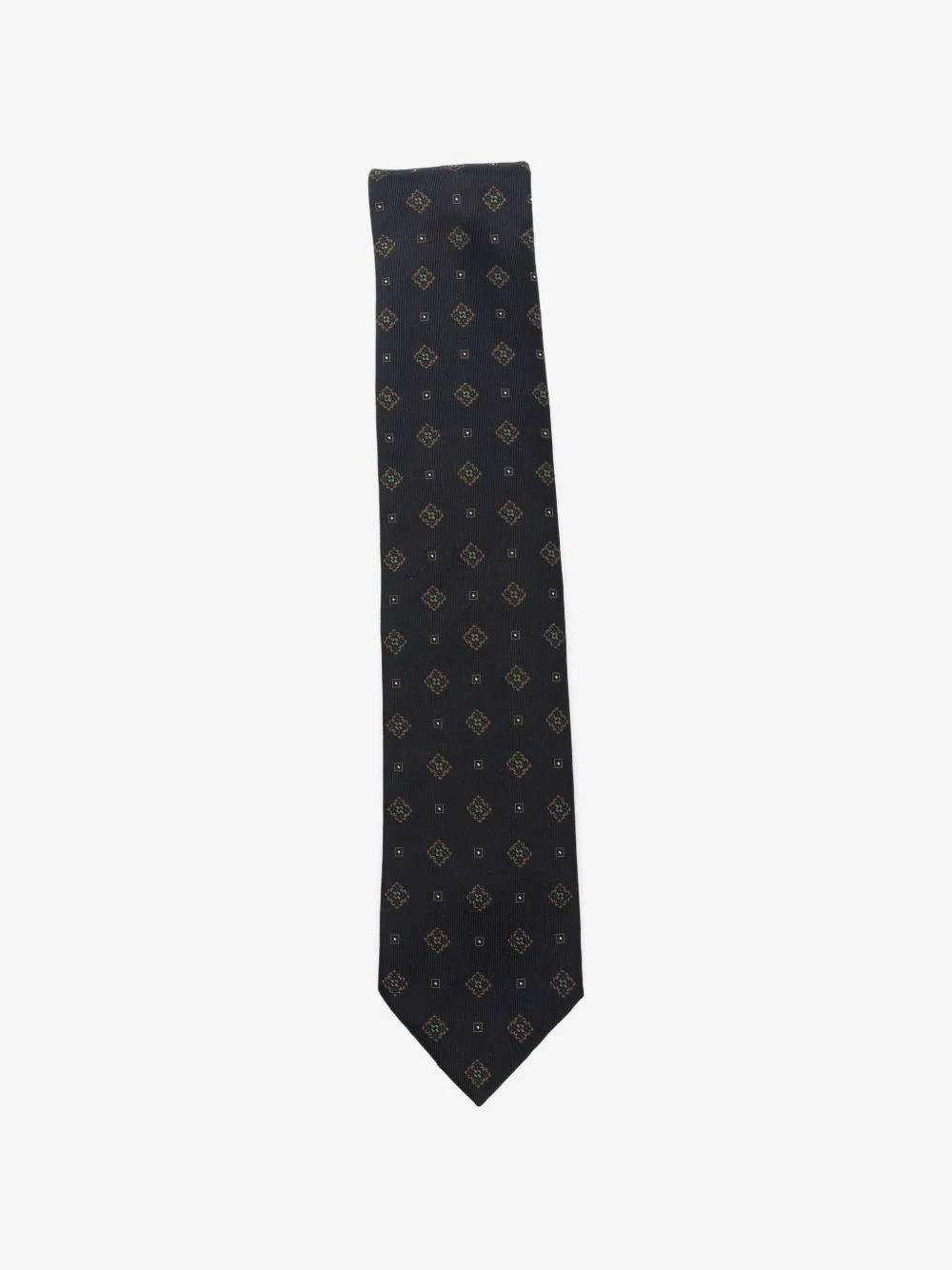 geometric-pattern silk tie - 1