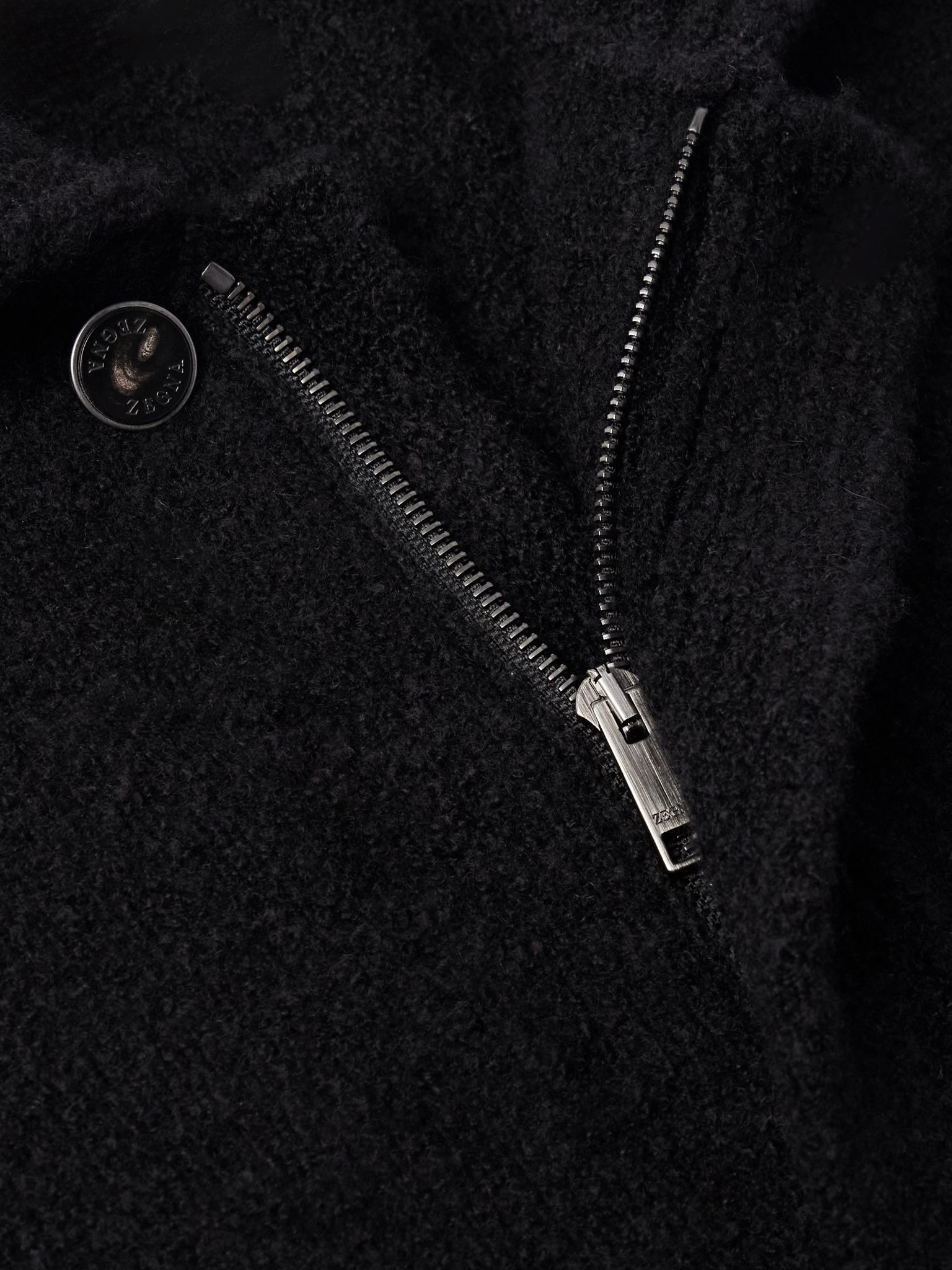 Brushed-Knit Field Jacket Black - 4