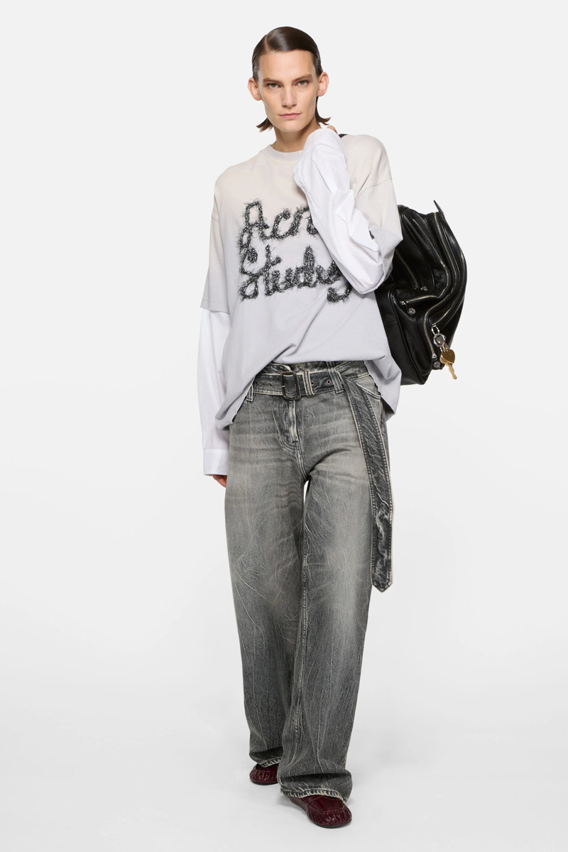 Acne Studios Leather saddle loafers - Burgundy outlook