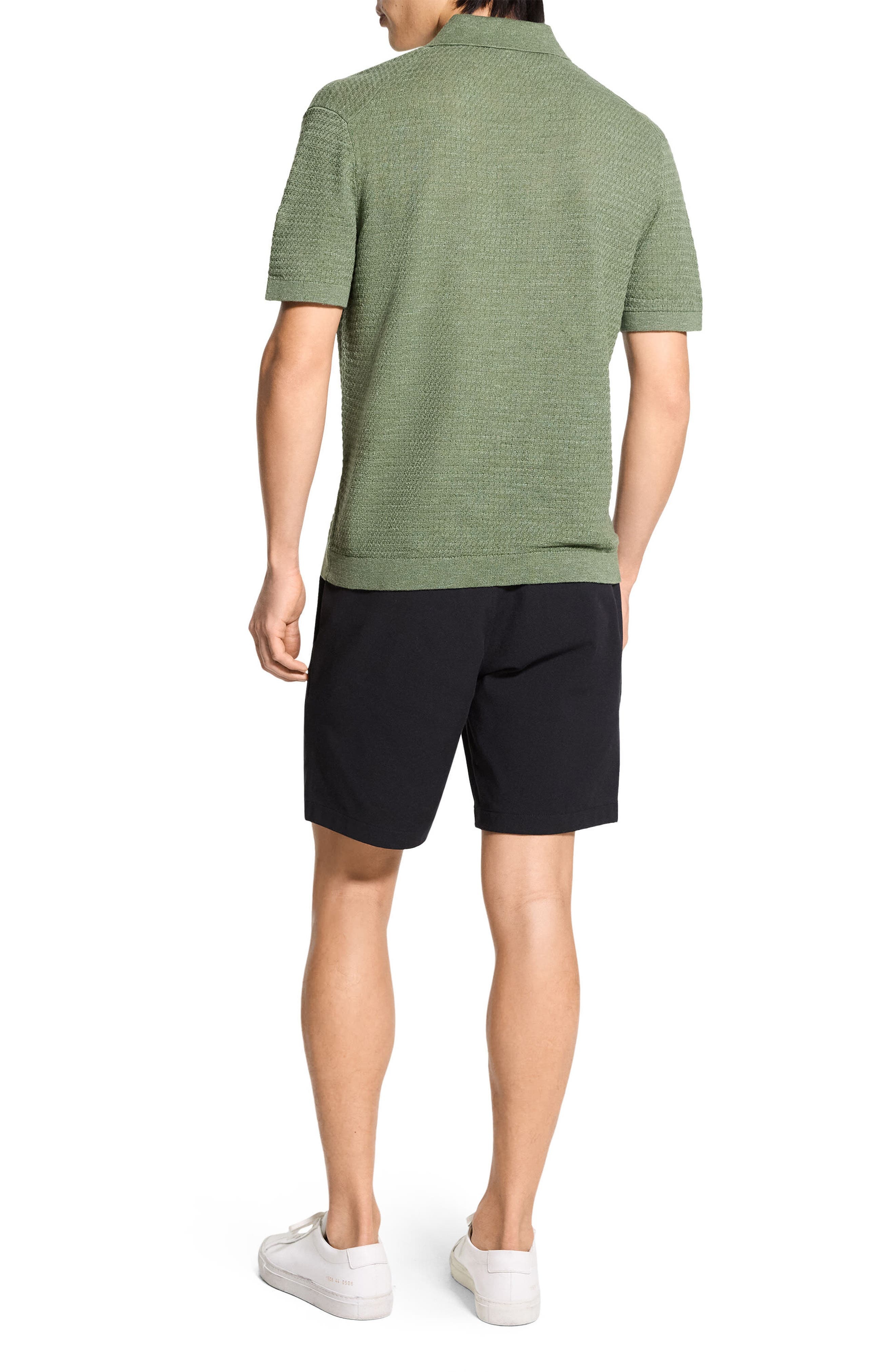 Theory Brenan Linen Blend Polo in Orchard at Nordstrom - 8