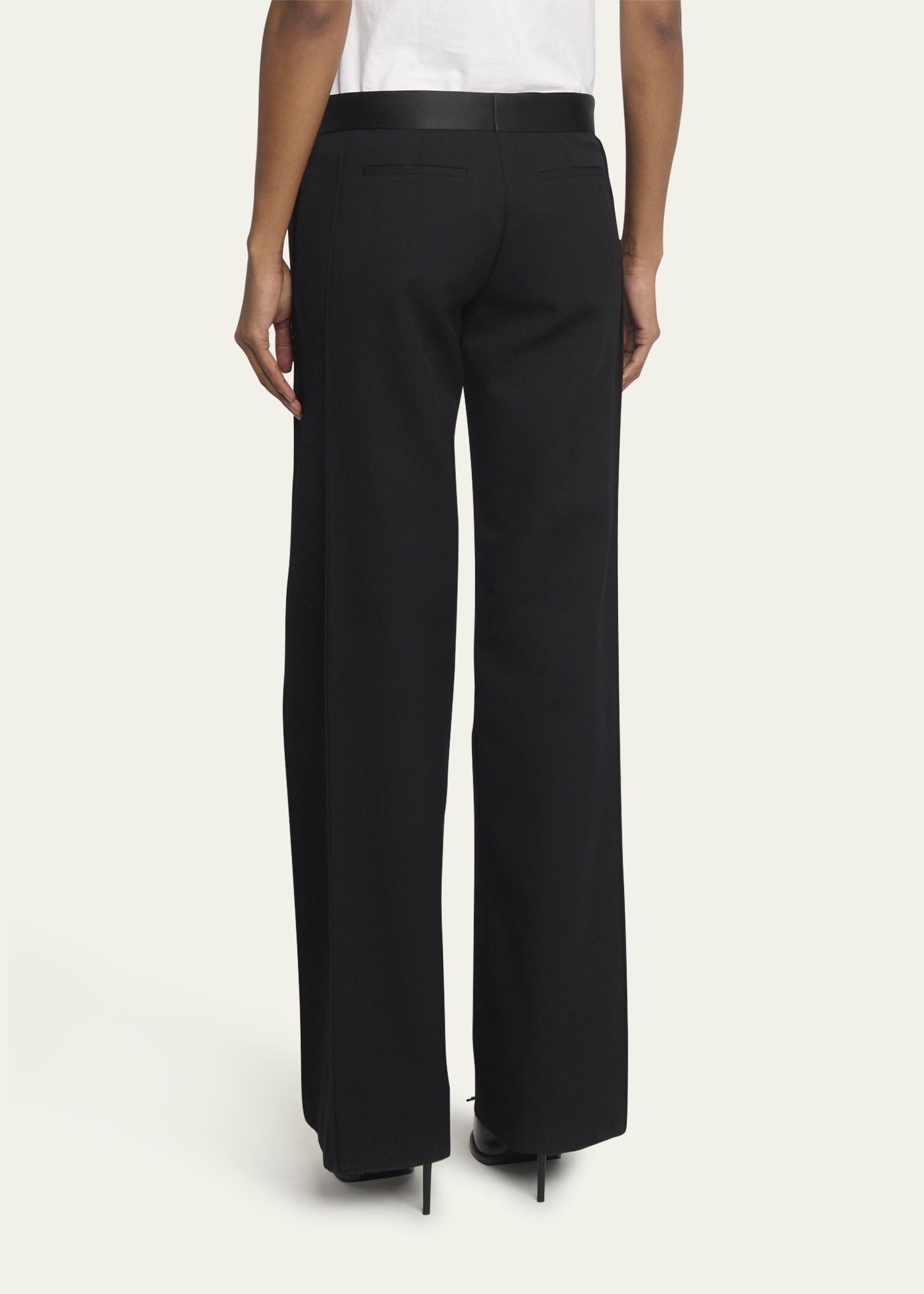 Mid-Rise Side Panel Straight-Leg Trousers - 3