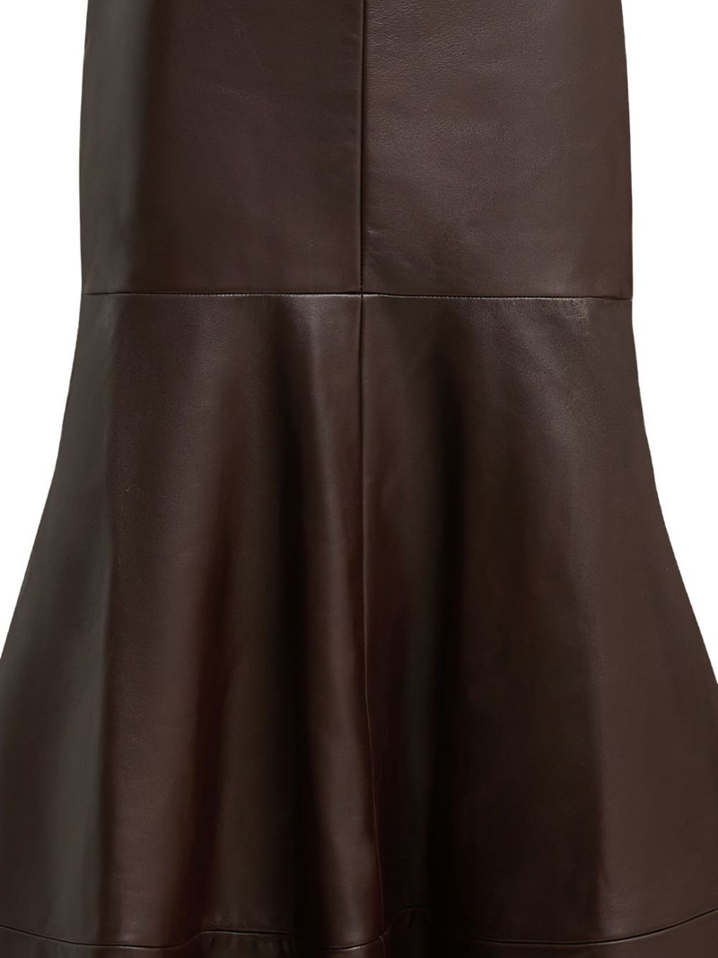 BRANDON MAXWELL Preston leather midi skirt outlook