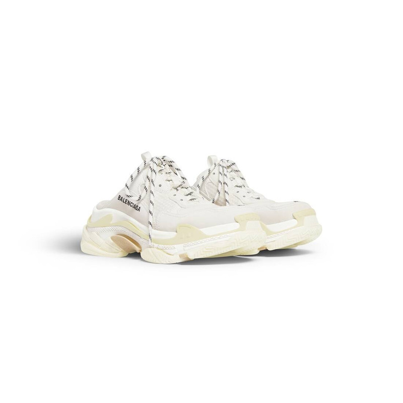 BALENCIAGA Women's Triple S Mule in White outlook