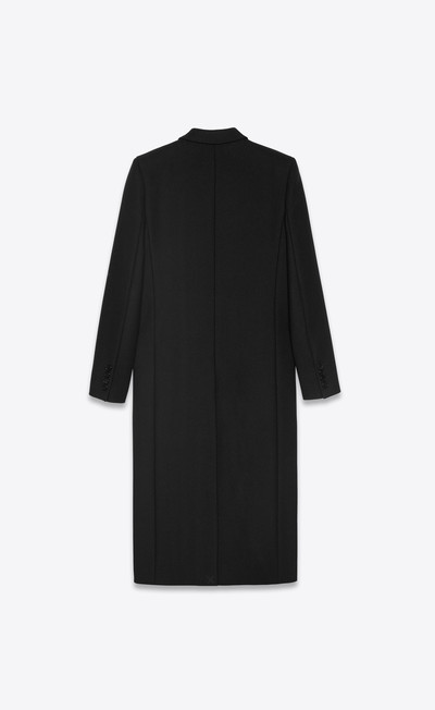 SAINT LAURENT long buttoned coat in wool twill outlook