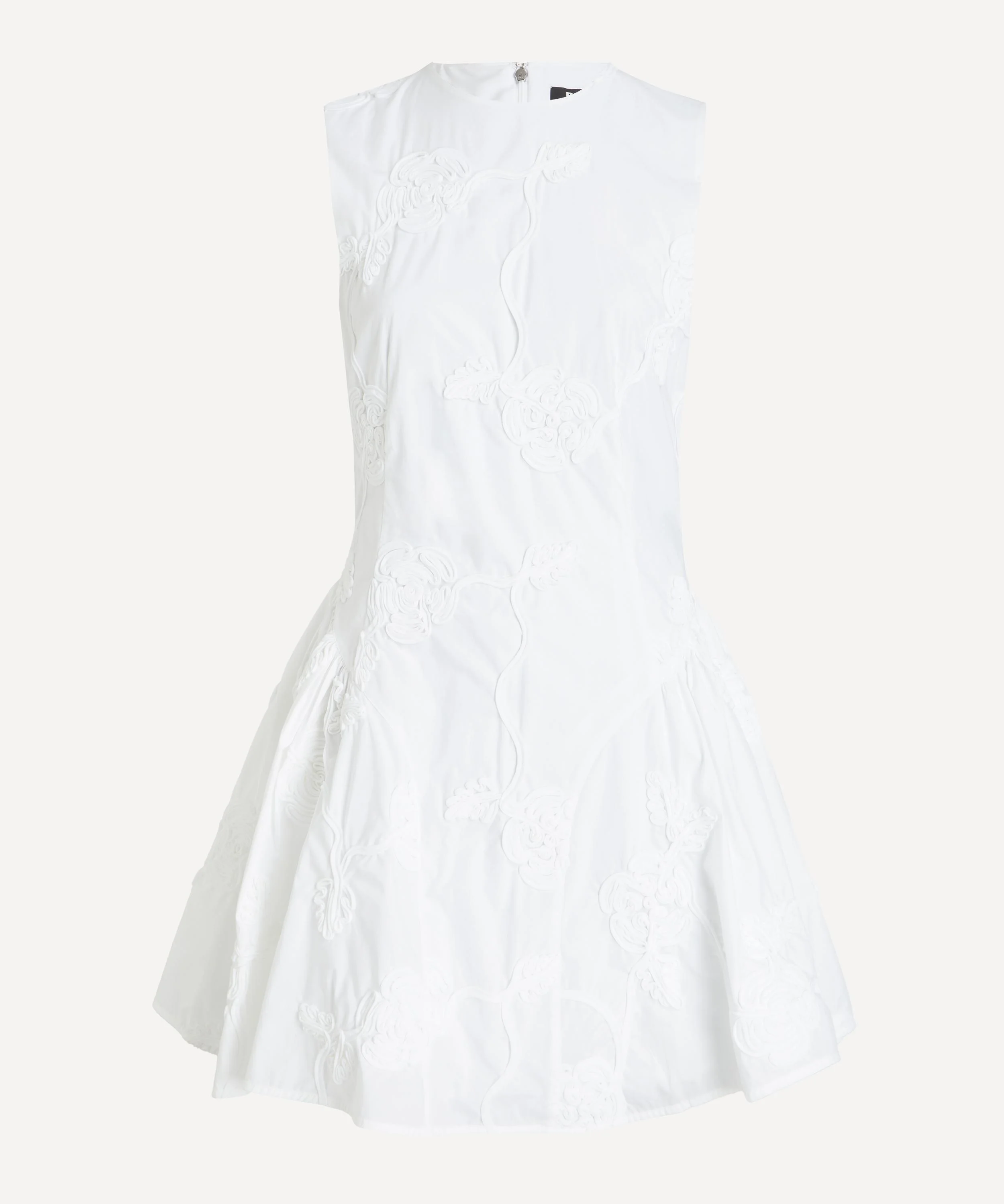 Bright White Flower Poplin Mini Dress - 1