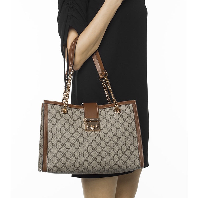 (WMNS) Gucci Padlock Medium GG Shoulder Bag 'Beige Brown' 479197-KHNKG-8534 - 6