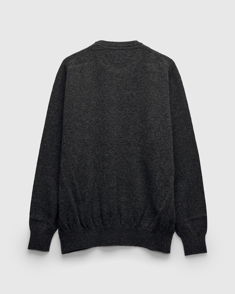 orSlow Simple Wool Crewneck Sweater in Charcoal Grey outlook