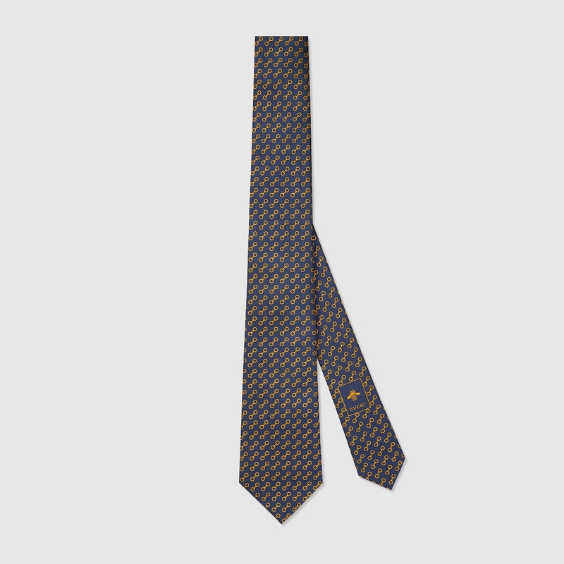 Horsebit silk jacquard tie 1